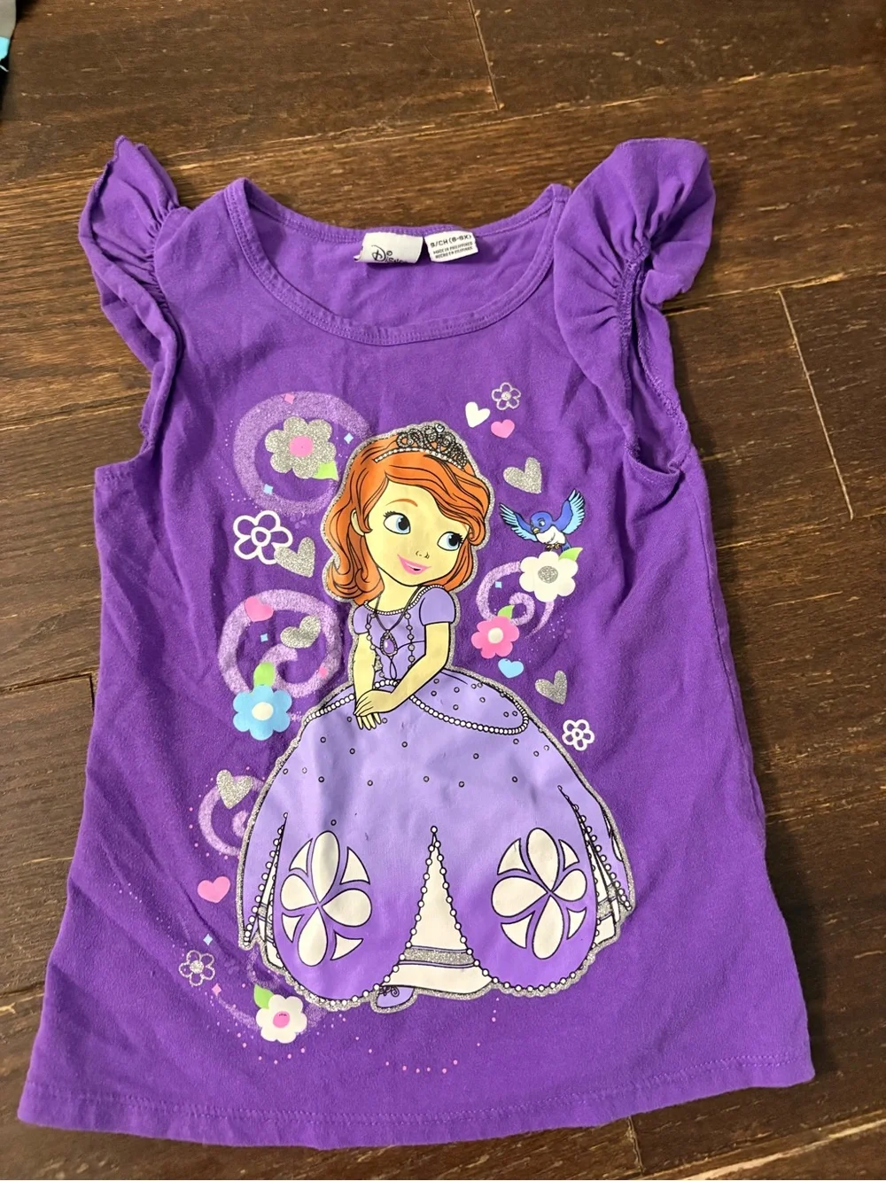 Girls Purple Princess Graphic Top with Pink Shorts